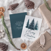 Marinho de Aquarela Árvores de Pinheiros Azuis Fel