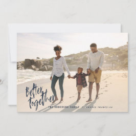 Cartão De Festividades Marinho de fotos de feriado de script mínimo moder