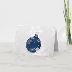 Cartão De Festividades marinho de prata festiva azul de Natal corporativo