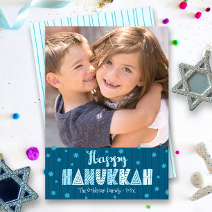 Cartão De Festividades Marinho Feliz Hanukkah Foto Diversão Típica Modern
