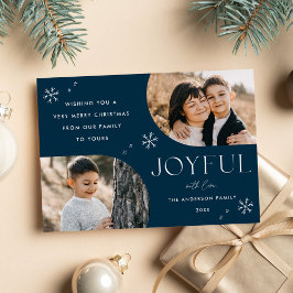 Cartão De Festividades Marinho Joyful Snowflake Arch Horizontal 2 Foto