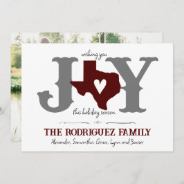 Cartão De Festividades Maroon Texas JOY Photo