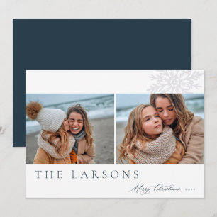 Cartão De Festividades Marquee da Família   Feliz Natal Duas Foto