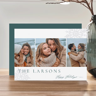 Cartão De Festividades Marquee da Família Feriados Felizes Três Fotogra