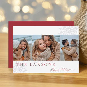 Cartão De Festividades Marquee da Família   Feriados Felizes Três Fotogra