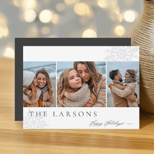 Cartão De Festividades Marquee da Família   Feriados Felizes Três Fotogra