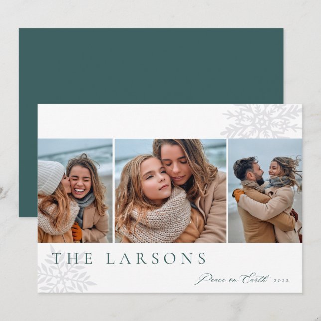 Cartão De Festividades Marquee da Família | Paz na Terra Três Foto (Frente/Verso)
