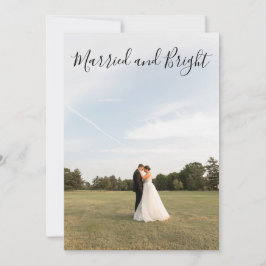 Cartão De Festividades Married and Bright Christmas Photo Card