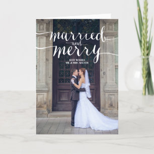 CARTÃO DE FESTIVIDADES MARRIED AND MERRY HOLIDAY PHOTO GREETING CARD