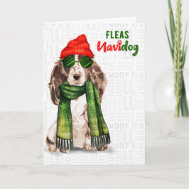 Cartão De Festividades Marrom Cocker Spaniel Cão Engraçado Fleas Navidog