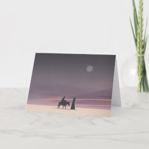 Cartão De Festividades Mary e Joseph no luar