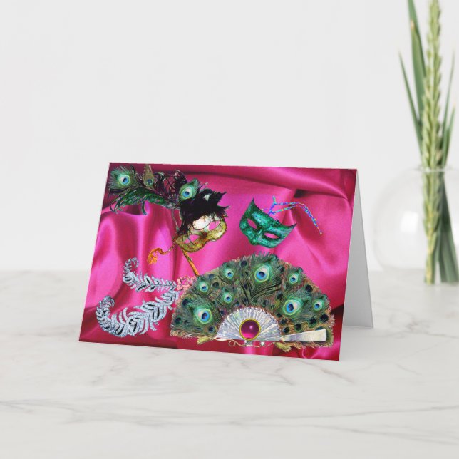 Cartão De Festividades MÁSCARAS DA FESTA MASCARADA DO namorados, VENTILAD (Frente)