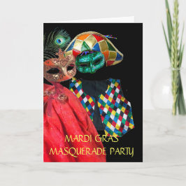 CARTÃO DE FESTIVIDADES MÁSCARAS DE MASCARADA DE GRAS MARDI,CUSTO DE HARLE
