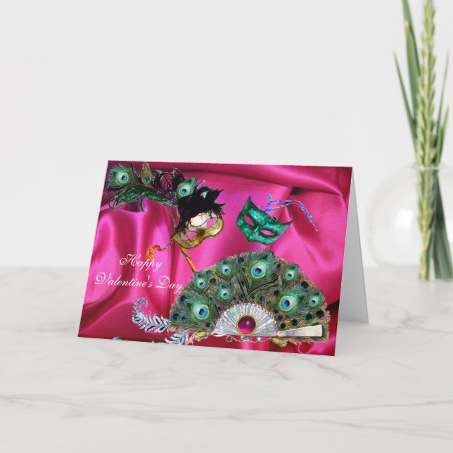 CARTÃO DE FESTIVIDADES MÁSCARAS DE MASCARADA DE VALENTINE DAY, VENTILADOR (Frente)