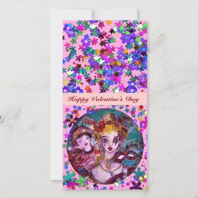 Cartão De Festividades MÁSCARAS DE MASCARADA VENETIANO namorados  (Frente)