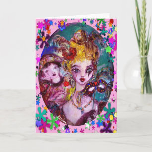 Cartão De Festividades MÁSCARAS E CONFETTI DE MASCARADA VENETINA namorado