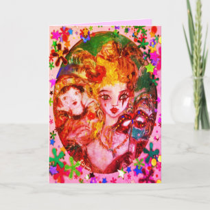 Cartão De Festividades MÁSCARAS E CONFETTI DE MASCARADA VENETINA namorado