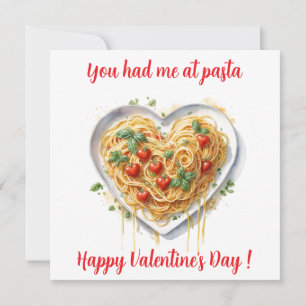 Cartão De Festividades Massa de Coração de São Valentim Divertida Itália