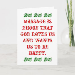 Cartão De Festividades Massagem é prova de que Deus nos ama o Natal