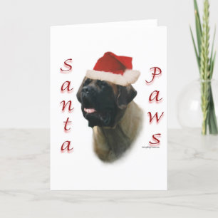 Cartão De Festividades Mastiff (apricot2) Santa Paws