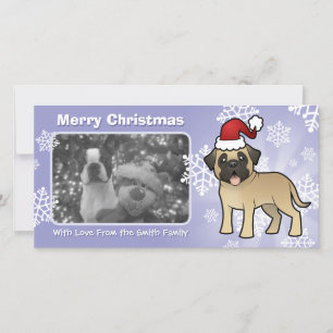 Cartão De Festividades Mastiff Natal / Bullmastiff