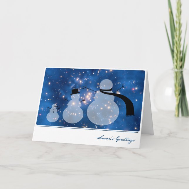 Cartão De Festividades Matéria Escura com Galáxia e Neves - Hubble (Frente)