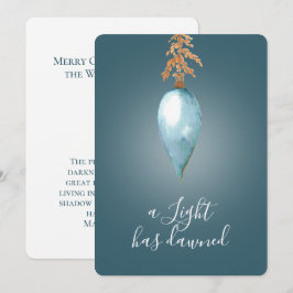 Cartão De Festividades Mateus 4:16 | Fé de Aquarela Original Personalizad