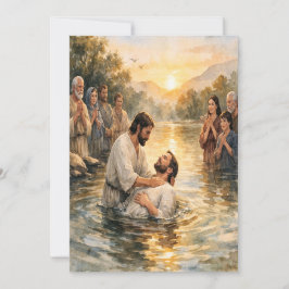 Cartão De Festividades Matthew 28:19 Baptism Customizable Greeting Card