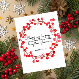 Cartão De Festividades Matthew 5:3 Scripture Christmas Greeting Card