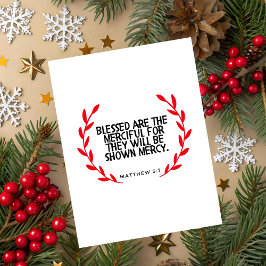 Cartão De Festividades Matthew 5:7 Scripture Christmas Greeting Card