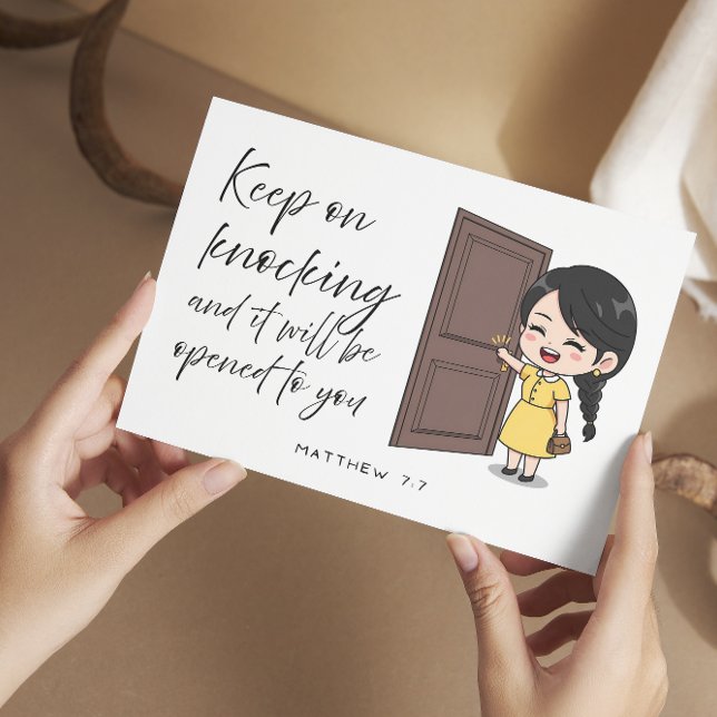 Cartão De Festividades Matthew 7:7 Bible Scripture Jw Encouragement Card (Matthew 7:7 Jw Encouragement Card)