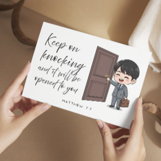 Cartão De Festividades Matthew 7:7 Bible Scripture Jw Encouragement Card