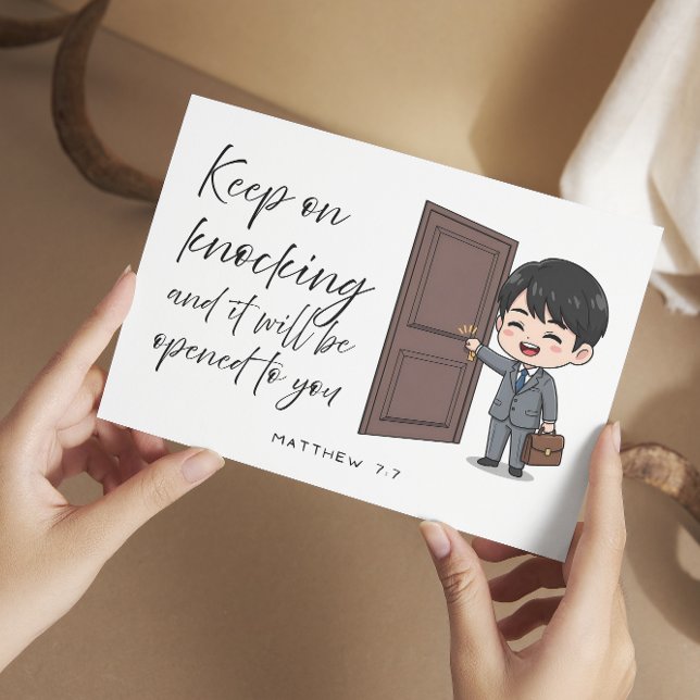 Cartão De Festividades Matthew 7:7 Bible Scripture Jw Encouragement Card (Matthew 7:7 Jw Encouragement Card)