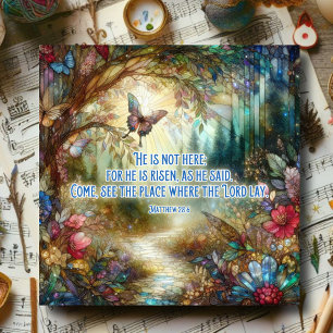 Cartão De Festividades Matthew Verse, Páscoa Cristã de Vidro Estreito