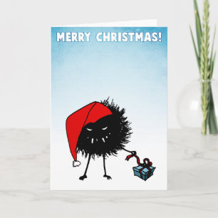 Cartão De Festividades Mau Natal Abertura do Inseto Presente