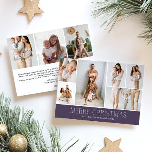 Cartão De Festividades MAUVE Felry Christmas Elegant 9 Collage Photo
