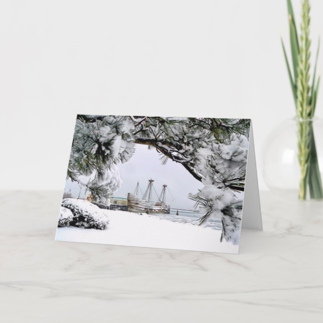 Cartão De Festividades Mayflower II, Plymouth, MÃES (Frente)