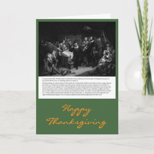 Cartão De Festividades Mayflower - Signing of Compact thanksgiving card