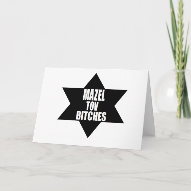 CARTÃO DE FESTIVIDADES MAZOL TOV ENGRAÇADO HUMOR CHANUKKAH HANUKKAH (Frente)