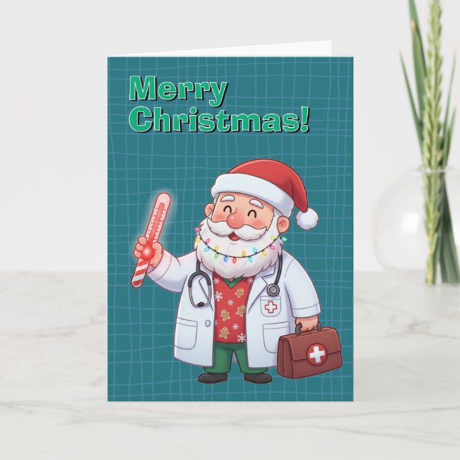 Cartão De Festividades Medical Doctor Santa Claus Christmas card (Frente)