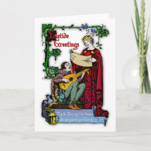 Cartão De Festividades Medieval Yuletide Greetings