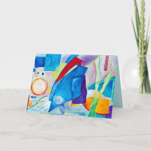 Cartão De Festividades Meditação azul para o ano