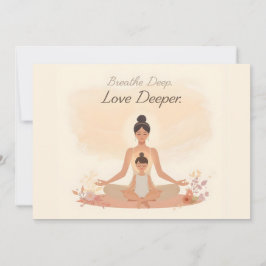 Cartão De Festividades Meditação de Mãe e Filho Arte Serenidade