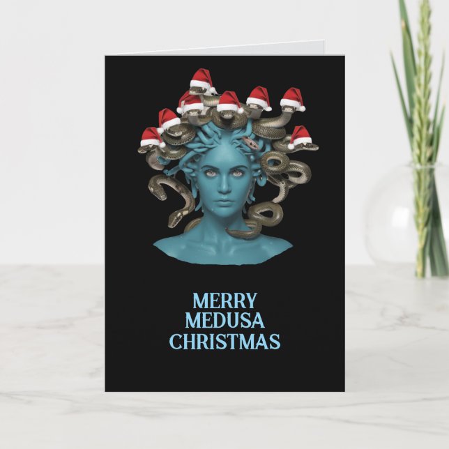 Cartão De Festividades Medusa Christmas (Frente)