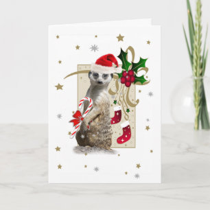Cartão De Festividades Meerkat Santa CARD