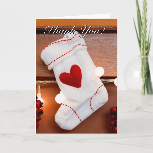 Cartão De Festividades Meia vermelha (Frente)