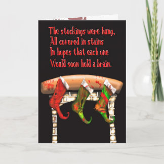 Cartão De Festividades meias de natal zombie