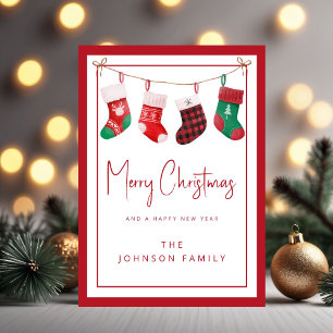 Cartão De Festividades Meias Feliz Natal