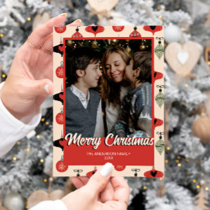 Cartão De Festividades Meio século de Foto Feliz Natal Moderno