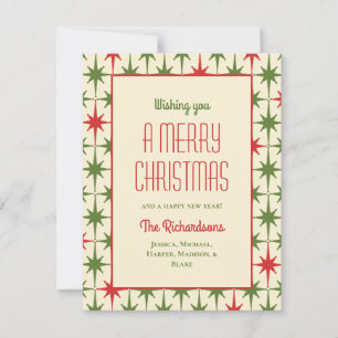 Cartão De Festividades Meio século - Natais vintages de Estrelas Retroati